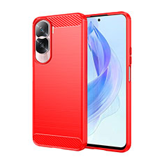 Silicone Candy Rubber TPU Line Soft Case Cover for Huawei Honor 90 Lite 5G Red
