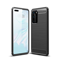 Silicone Candy Rubber TPU Line Soft Case Cover for Huawei P40 Pro Black