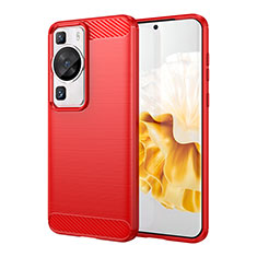 Silicone Candy Rubber TPU Line Soft Case Cover for Huawei P60 Pro Red