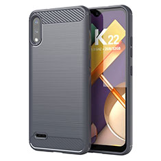 Silicone Candy Rubber TPU Line Soft Case Cover for LG K22 Gray