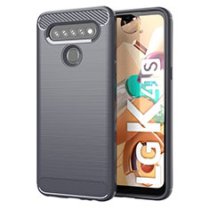 Silicone Candy Rubber TPU Line Soft Case Cover for LG K41S Gray