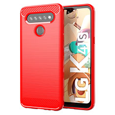 Silicone Candy Rubber TPU Line Soft Case Cover for LG K41S Red