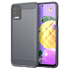 Silicone Candy Rubber TPU Line Soft Case Cover for LG K52 Gray