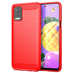 Silicone Candy Rubber TPU Line Soft Case Cover for LG Q52 Red