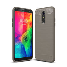 Silicone Candy Rubber TPU Line Soft Case Cover for LG Q7 Gray