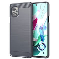 Silicone Candy Rubber TPU Line Soft Case Cover for LG Q92 5G Gray