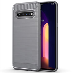 Silicone Candy Rubber TPU Line Soft Case Cover for LG V60 ThinQ 5G Gray