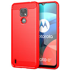 Silicone Candy Rubber TPU Line Soft Case Cover for Motorola Moto E7 (2020) Red