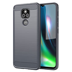 Silicone Candy Rubber TPU Line Soft Case Cover for Motorola Moto E7 Plus Gray