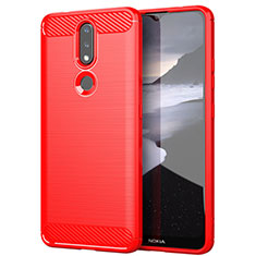 Silicone Candy Rubber TPU Line Soft Case Cover for Nokia 2.4 Red