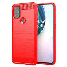 Silicone Candy Rubber TPU Line Soft Case Cover for OnePlus Nord N10 5G Red