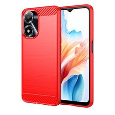 Silicone Candy Rubber TPU Line Soft Case Cover for Oppo A2x 5G Red