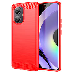 Silicone Candy Rubber TPU Line Soft Case Cover for Realme 10 Pro+ Plus 5G Red
