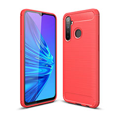 Silicone Candy Rubber TPU Line Soft Case Cover for Realme 5 Red