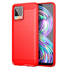 Silicone Candy Rubber TPU Line Soft Case Cover for Realme 8 Pro Red