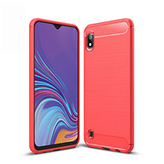 Silicone Candy Rubber TPU Line Soft Case Cover for Samsung Galaxy A10 Red
