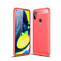 Silicone Candy Rubber TPU Line Soft Case Cover for Samsung Galaxy A11 Red