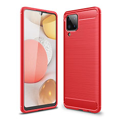 Silicone Candy Rubber TPU Line Soft Case Cover for Samsung Galaxy A12 Nacho Red