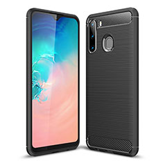Silicone Candy Rubber TPU Line Soft Case Cover for Samsung Galaxy A21 European Black