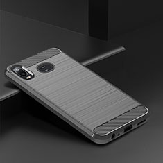 Silicone Candy Rubber TPU Line Soft Case Cover for Samsung Galaxy A6s Gray