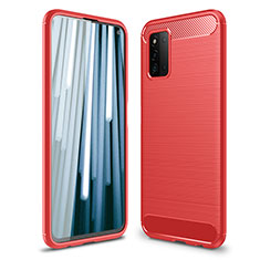 Silicone Candy Rubber TPU Line Soft Case Cover for Samsung Galaxy F52 5G Red