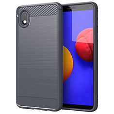 Silicone Candy Rubber TPU Line Soft Case Cover for Samsung Galaxy M01 Core Gray