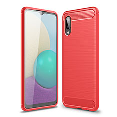 Silicone Candy Rubber TPU Line Soft Case Cover for Samsung Galaxy M02 Red