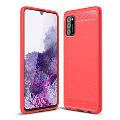 Silicone Candy Rubber TPU Line Soft Case Cover for Samsung Galaxy M02s Red