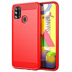 Silicone Candy Rubber TPU Line Soft Case Cover for Samsung Galaxy M31 Prime Edition Red