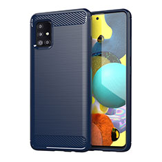 Silicone Candy Rubber TPU Line Soft Case Cover for Samsung Galaxy M40S Blue