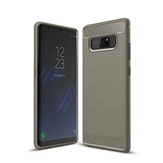 Silicone Candy Rubber TPU Line Soft Case Cover for Samsung Galaxy Note 8 Duos N950F Gray