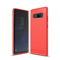Silicone Candy Rubber TPU Line Soft Case Cover for Samsung Galaxy Note 8 Duos N950F Red