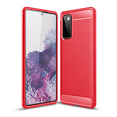 Silicone Candy Rubber TPU Line Soft Case Cover for Samsung Galaxy S20 Lite 5G Red