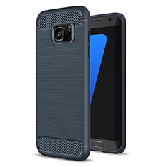 Silicone Candy Rubber TPU Line Soft Case Cover for Samsung Galaxy S7 Edge G935F Blue