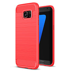 Silicone Candy Rubber TPU Line Soft Case Cover for Samsung Galaxy S7 Edge G935F Red