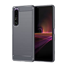 Silicone Candy Rubber TPU Line Soft Case Cover for Sony Xperia 1 III Gray