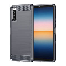 Silicone Candy Rubber TPU Line Soft Case Cover for Sony Xperia 10 III Gray