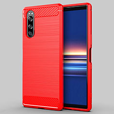 Silicone Candy Rubber TPU Line Soft Case Cover for Sony Xperia 5 Red