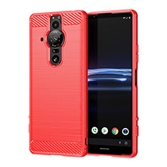 Silicone Candy Rubber TPU Line Soft Case Cover for Sony Xperia PRO-I Red