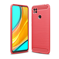 Silicone Candy Rubber TPU Line Soft Case Cover for Xiaomi Redmi 9 India Red