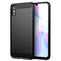 Silicone Candy Rubber TPU Line Soft Case Cover for Xiaomi Redmi 9A Black