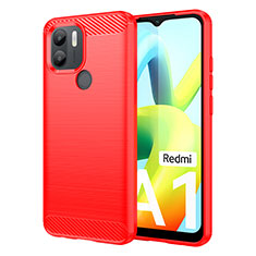 Silicone Candy Rubber TPU Line Soft Case Cover for Xiaomi Redmi A1 Plus Red