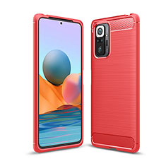 Silicone Candy Rubber TPU Line Soft Case Cover for Xiaomi Redmi Note 10 Pro 4G Red