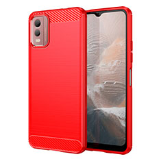 Silicone Candy Rubber TPU Line Soft Case Cover MF1 for Nokia C32 Red