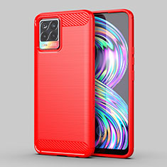 Silicone Candy Rubber TPU Line Soft Case Cover MF1 for Realme 8 4G Red