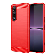 Silicone Candy Rubber TPU Line Soft Case Cover MF1 for Sony Xperia 1 V Red