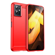 Silicone Candy Rubber TPU Line Soft Case Cover MF1 for Vivo T1 5G India Red
