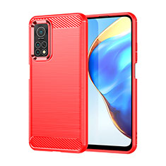 Silicone Candy Rubber TPU Line Soft Case Cover MF1 for Xiaomi Mi 10T 5G Red
