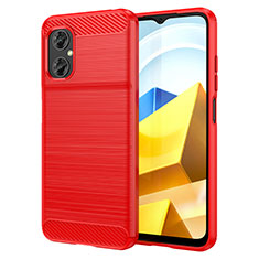Silicone Candy Rubber TPU Line Soft Case Cover MF1 for Xiaomi Poco M4 5G Red