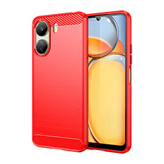 Silicone Candy Rubber TPU Line Soft Case Cover MF1 for Xiaomi Redmi 13C Red